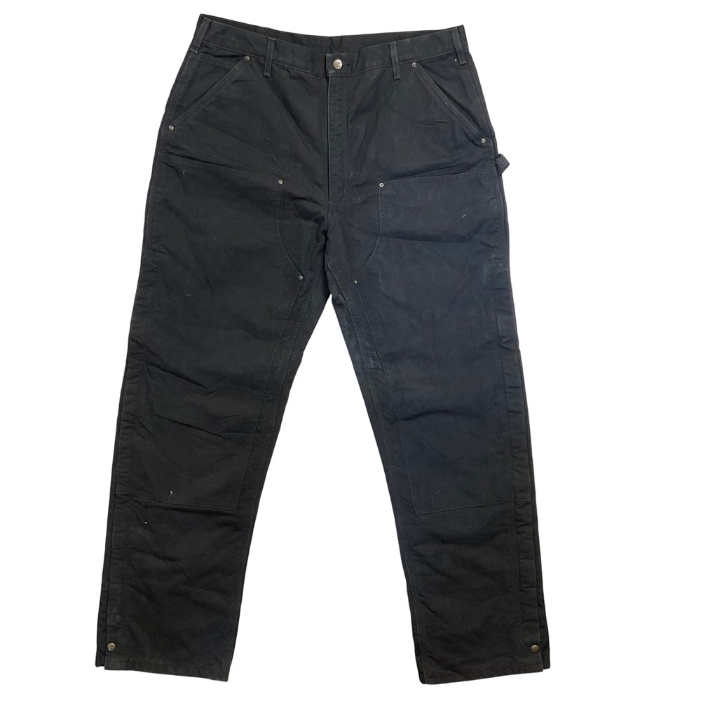 Carhartt B194 BLK Quilt Lined Sandstone Double Knee Work Pants 42x36 NWT VTG '08